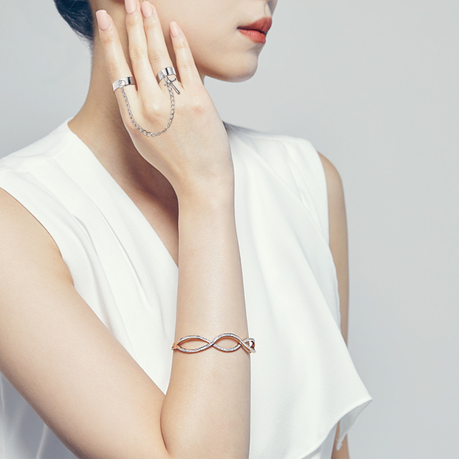 Vintage Punk Knuckle Rings Set - Knöchelring-Set Kreuzkette Vintage Gothic Glieder-Fingerring Punk-Dekoration