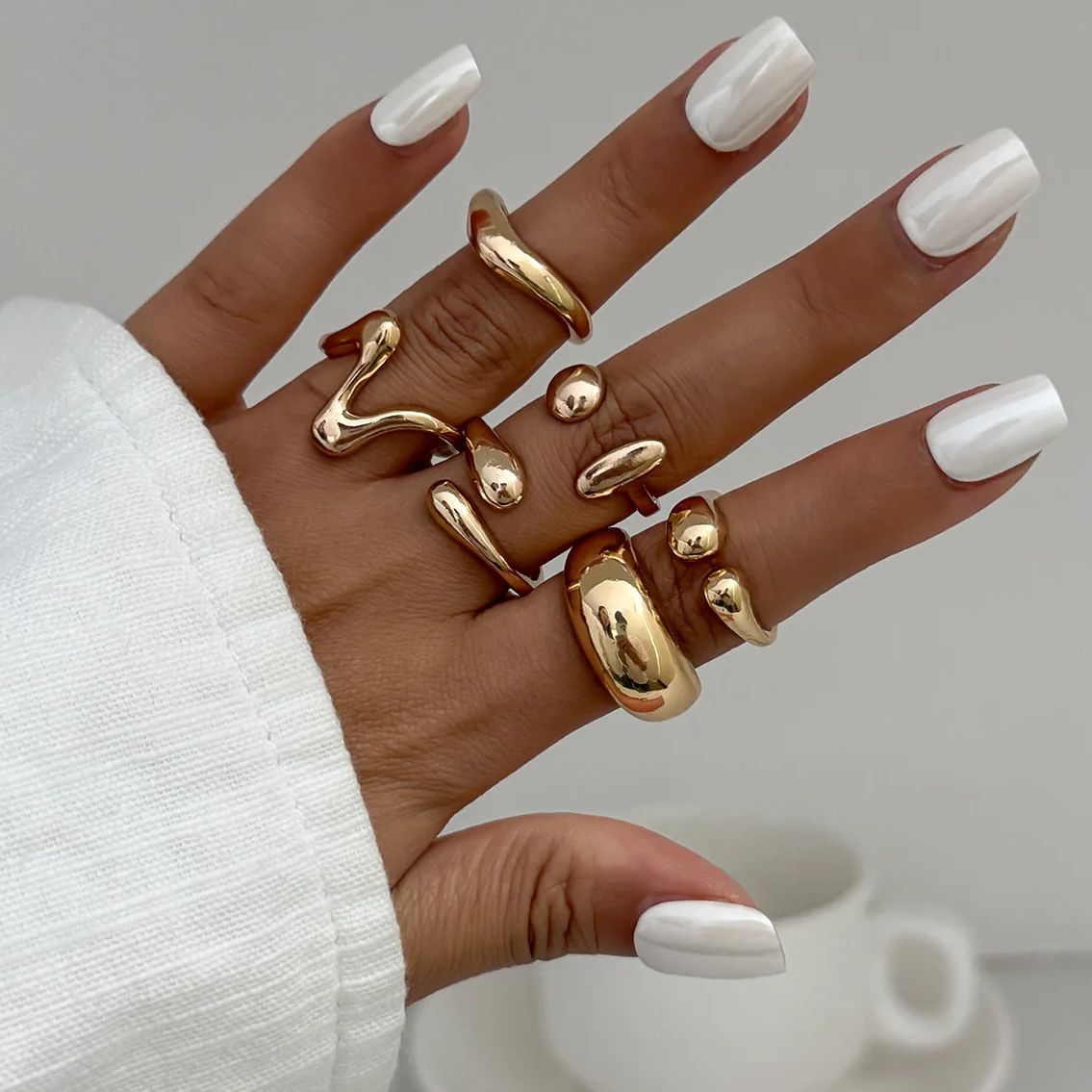 Vintage Punk Knuckle Rings Set - DIEZI Vintage Gold Silber Farbe Metall