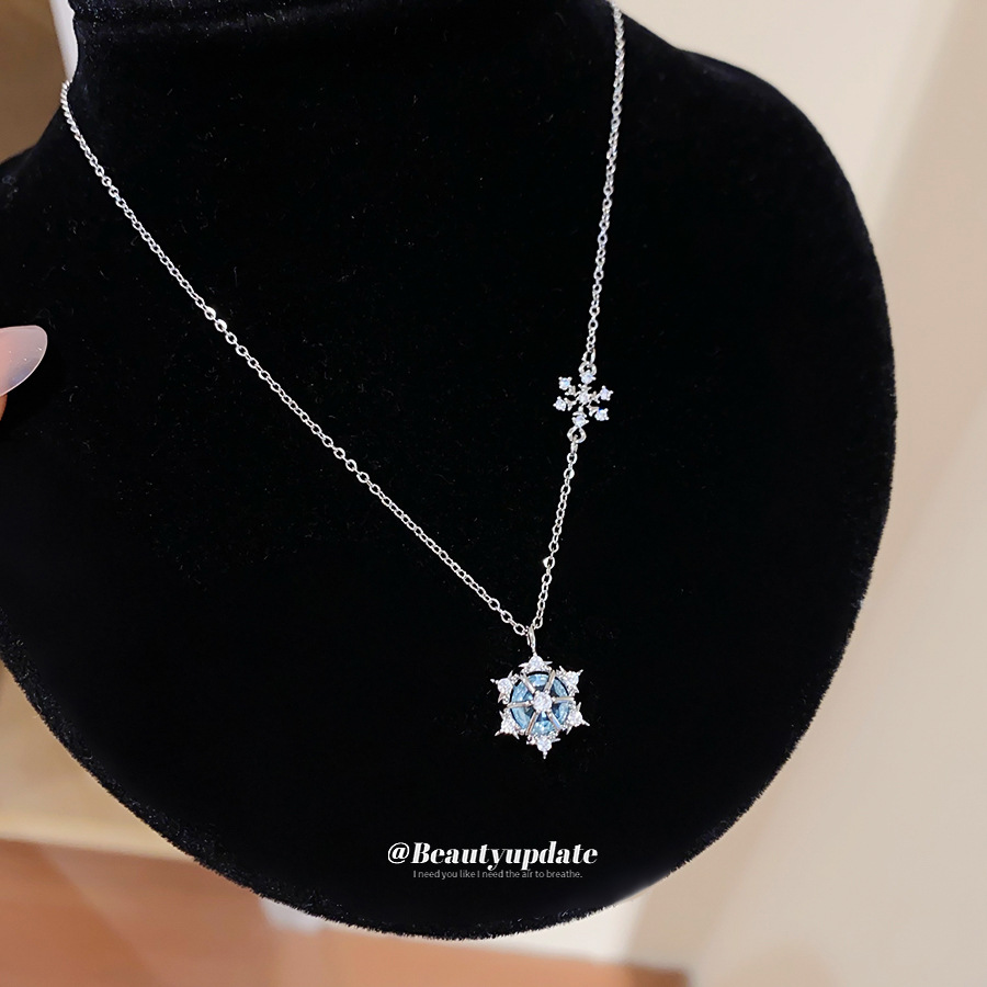 Funkelnde Eiskristall-Schneefl – Layered Pendant Necklace Aesthetic Bewertung und Preis