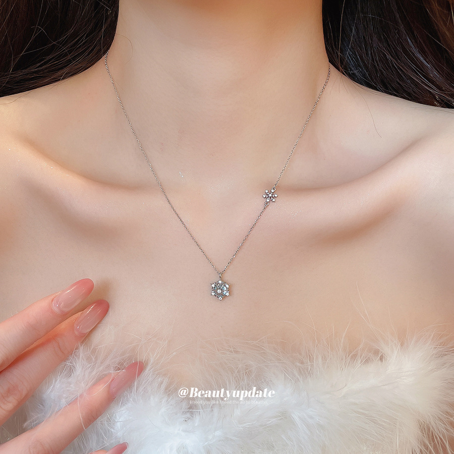 Funkelnde Eiskristall-Schneefl – Layered Pendant Necklace Aesthetic Bewertung und Preis