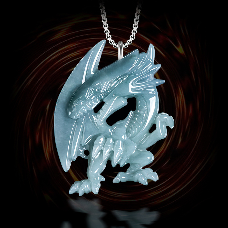 Blaue Myanmar Jadeit-Drachen-A – Necklaces Bewertung und Preis