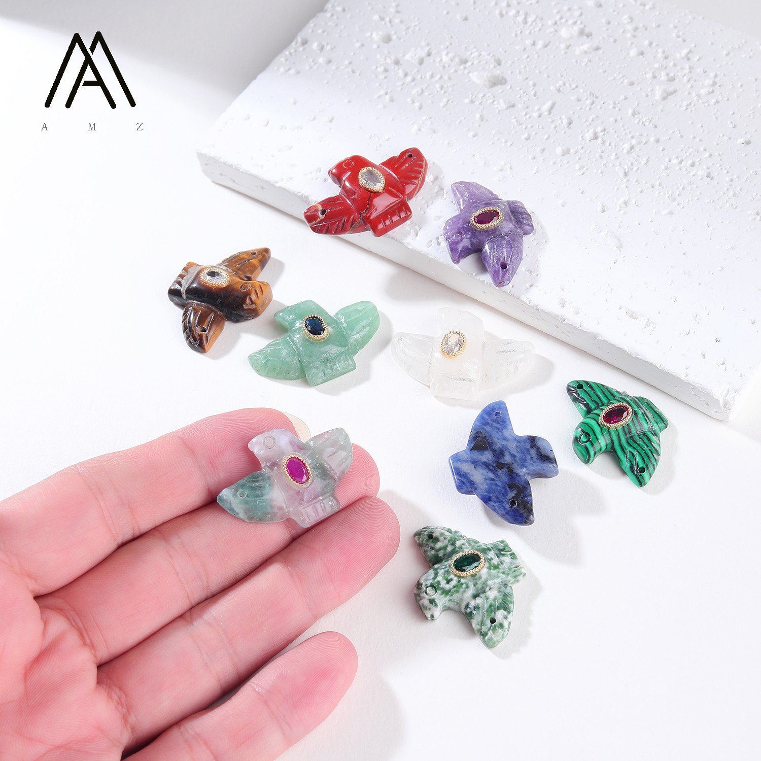 1/3/5/10 Stück geschnitzte Adl – Crystal Pendant Necklace Natural Stone Bewertung und Preis